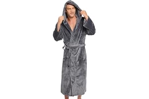 Vlazom Bata Hombre Invierno Polar de Casa Caballero Albornoz Hombre Invierno con Capucha S-XXL