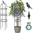 PICK FOR LIFE Garden Trellis for Climbing Plants Outdoor, Tall Rustproof Plant Support Trellis for Potted Plants Climbing Vine Rose Clematis Outdoor Indoor Garden Obelisk Trellis (H: 145cm)