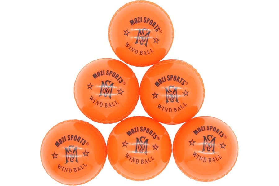 Mozi Sports Windball Soft Cricket Balls-Durable Realistic Bounce & Swing-Cricket WindBalls for Indoor & Outdoor Coaching, Practice, Garden & Beach play