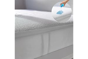 FOCARIS НОМЕ FOCARIS Home-Protector de colchón Impermeable y Ajustable-Funda Cubre colchon Cama de 135x190cm Grosor colchon 30cm-antibacterias/antiácaros-Protector colchon 135-packaging presentación Regalo