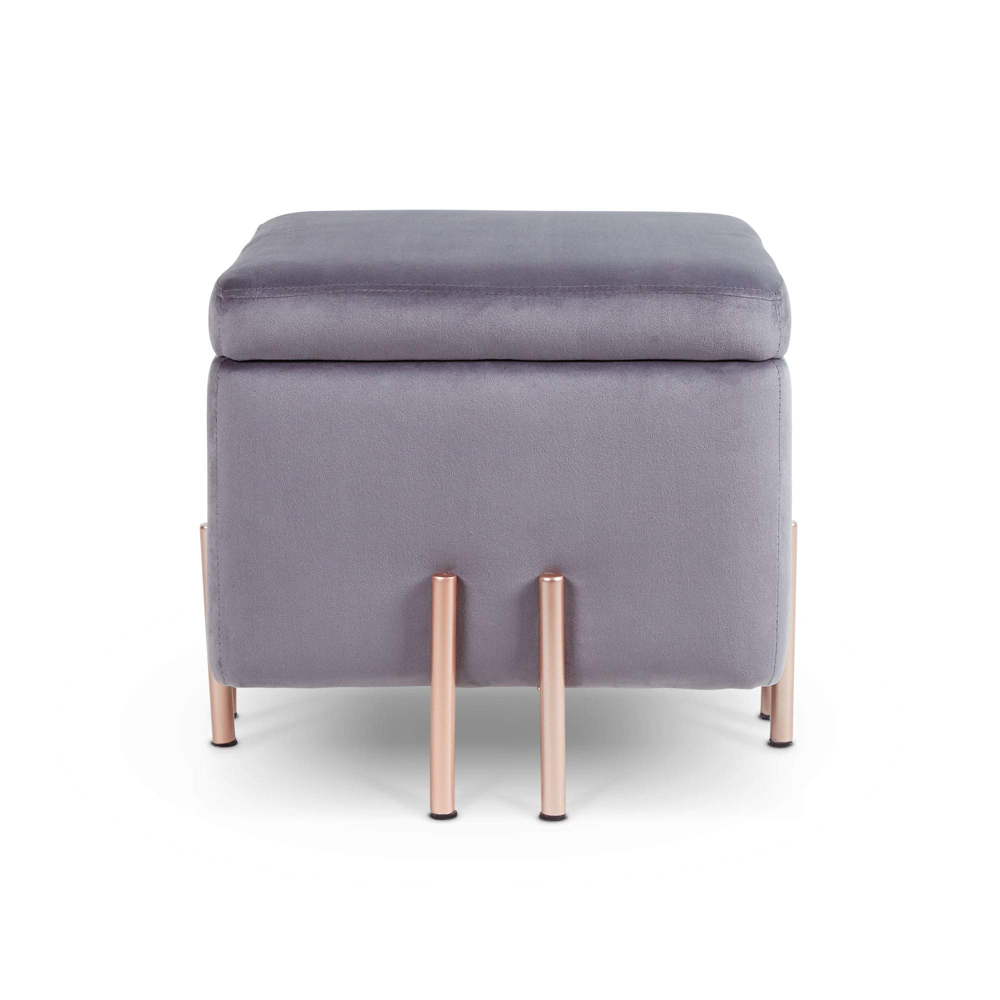 Beautify quadratischer Aufbewahrungshocker mit roségoldenen Beinen