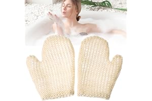 ChAusa 2 Pièces Gant Exfoliant Corps Sisal,Gant de Crin,Gant Gommage Corps,Gommage Naturel et Efficace,Corps et Visage Femme et Homme,Nettoie et Purifie La Peau et Élimine Les Cellules Mortes