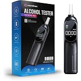 CAMTHON | Portable Digital Breathalyzer with Nozzles, Accurate Battery Operated Alcohol Test, Alcohol Meter with LED Display,