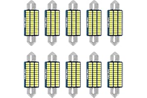 ATJTYSX 10 Stück 41MM 600 Lumen Auto Innen Beleuchtung, Auto Led-Lampe, Lumen Led Innenbeleuchtung Auto, Innenraumbeleuchtung Birne, Innenraum Lampen