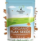 Organic Raw Flax Seeds (Linseed) by TheHealthyTree Company - Brown, Whole, High in Omega 3, Fibre, Magnesium and Vitamin B1 -