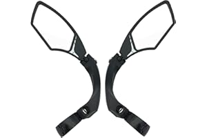 Hafny NEW Handlebar Bike Mirror, HD,Blast-resistant, E-bike Mirror, Glass Lens, HF-MR095 (Silver (1 Pair))