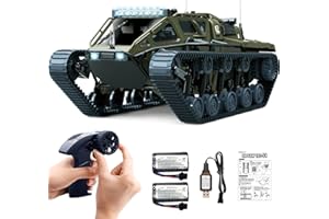 Mostop Remote Control Tank 1/16 Scale High Speed RC Tank Offroad Crawler für Kinder, 2.4Ghz Remote Control Crawler Drift Army Truck mit 2 Batterien, 360°Rotating Drifting Truck Toy Gifts