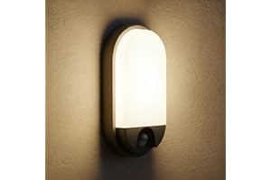 Miratic Lampa Zewnętrzna LED z Czujnikiem Ruchu PIR Zasięg 9m Barwa Ciepła Biel 3000K 10W 800lm Kinkiet Zewnętrzny Ogród Taras Balkon IP54