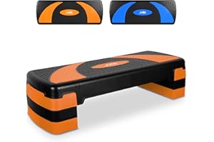 JLL Fitness Large Aerobic Step Platform with 3 Adjustable Heights Exercise Stepper for Home Gym Workouts, 81cm x 31cm x 20cm