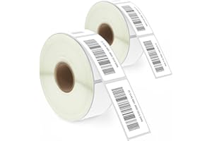 BETCKEY - 25mm x 51mm(1 in x 2 in) Perforées Étiquettes Thermiques pour Code-Barres FBA et Adresse Compatible avec les imprimantes Zebra et autres [2 Rouleaux/1500 Étiquettes]