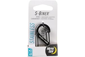 Nite Ize, Inc. SB2-A1-3R3 Nite IZE S-Biner Lot de 3 mousquetons Doubles en Acier Inoxydable - Noir/Acier Inoxydable
