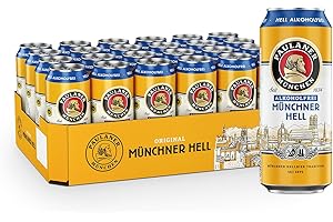‎PAULANER BRAUEREI Paulaner Münchner Hell Alkoholfrei Helles Bier spritzig-mild EINWEG(24x0,5l)
