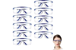 AGOGUE 10 Stück Schutzbrille Arbeitsschutzbrille,Schutzbrille Schutzbrille für Brillenträger Schutzbrillen Arbeitsschutzbrille für Brillenträger Schutzbrillen Arbeitsschutz,für Kinder Herren Damen(blaue)