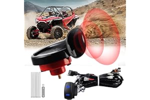 FURYENGRAVER Loud UTV Horn Kit,RZR Horn Kit with Rocker Switch 12V for Polaris RZR Ranger, PRO XP, Can Am, Up to 2021