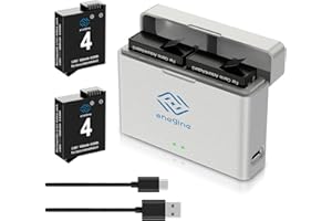 Anegine Osmo Action 4 3 Battery 1800 mAh and Double Charging USB LED Charger Kit for DJI Osmo Action 4 / DJI Osmo Action 3 (Pack of 2)