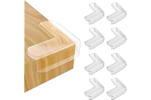 BLBK Babyschutz, Protektoren (8 Stück) – Möbel-Eckenschutz & Kantenschutz – babysichere Stoßstange & Kissen zum Abdecken von scharfen Möbeln & Tischkanten, klar und transparent