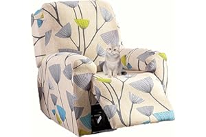 HONUNG Recliner Chair Covers,Stretch Recliner Covers,Polyester Reclining Chair Cover Non Slip Sofa Cover Recliner Slipcovers Furniture Protector for Living Room Armchair Cover (2 Seater | 6 pc,K)