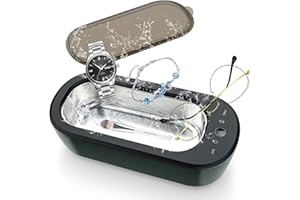 APARATOO Ultraschallreinigungsgerät, Ultraschallreiniger für Brille Schmuck Uhren Zahnersatz, Brillenreinigungsgerät mit Leistungsstarke Reinigung mit 47 kHz Und 4 Modi