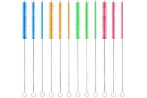 RAFIYU 12 pezzi scovolino per cannucce，25cm pennello per dettagli colorata，spazzola per bottiglie，spazzola di pulizia per cannucce，spazzola elettrica per la pulizia della bottiglia，scovolino bottiglie