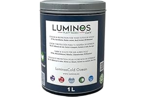 SOLRAC Luminos Cold - LUM1151 - OCEAN - Lasur al Agua basado en Biopolimeros. Protector Para Madera Exterior Reflectante IR - Azul Oceano 1L