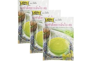 Lobo : Thai Custard Dessert Mix Pandan Flavor 4.2 Oz.(120g) - Pack of 3 by Lobo