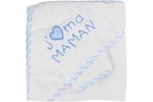 FC ESHOP - Sortie de bain j'aime ma maman + gant blanc bébé - FC ESHOP