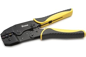 TITAN 11477 Pinza crimpatrice per terminali a cricchetto per terminali isolati, crimpatrice a ganascia fissa