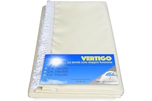 TEX FAMILY TENDA SOLE VERTIGO da esterno GIARDINO balcone PANNA UNITO impermeabile e idrorepellente - Cm. 150 x 300