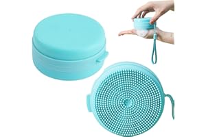 LUMOOM Spazzola da doccia in silicone con distributore di sapone, esfoliazione del corpo e massaggio alla schiena, pulizia delicata per viso e corpo, ricco di schiuma, pratica spazzola da bagno per