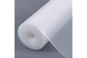 STAHOM Fodere per scaffali per armadi da cucina Fodere per frigorifero Fodera impermeabili e resistenti all'olio Tappetini per cassetti Materiale EVA Fodera per frigorifero non adesivo Trasparente 60x600cm