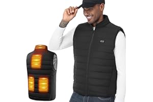 LABCOOL Gilet chauffant,veste chauffante homme avec 7.4V 25000mAh Batterie incluse, 3 Niveau de chauffant, 6 zones chauffante, Hiver extérieur Vêtement
