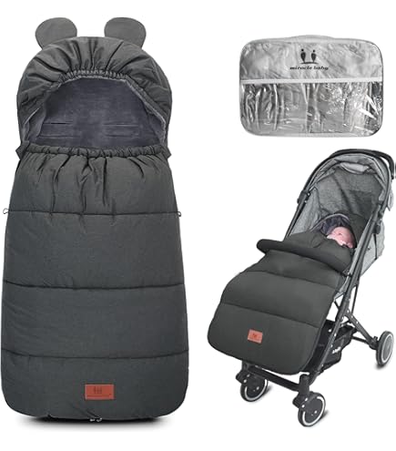 Chancelière Poussette Hiver Grande Taille 110 Cm - Universelle, Imperméable & Chaude - Cosy Ergonomique Gris - 7