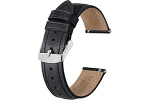 BISONSTRAP Retro Leather Watch Straps for Men, Oil Waxed Calfskin Replacement Band, Quick Release, Band Width 18mm 19mm 20mm 22mm