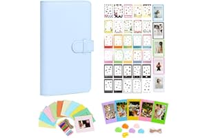 Aisnyho Instant Film Accessories Kit for Instax Mini LiPlay 12 11 9 8+ 8 evo 99 SE 40 90 70 50S 26 25 7S Camera,Include Album/Film Stickers/Mini Frames/Colorful Clip (Pastel Blue)