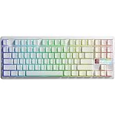 Aula F87 PRO V2 Mekanik RGB TKL Star Vector Switch Kablosuz Makrolu Hot Swap Klavye Desenli Beyaz