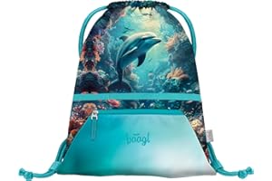 Baagl Turnbeutel für Mädchen - Wasserdichte Schuhbeutel für Kinder - Schule und Kindergarten Sportbeutel, Sportsack