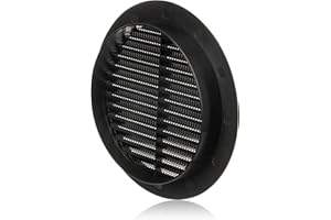 ABOUT VENT Ø 150mm Rund Lüftungsgitter mit Insektenschutz - Schwarz Kunststoff Abschlussgitter - Zuluft Abluft Gitter