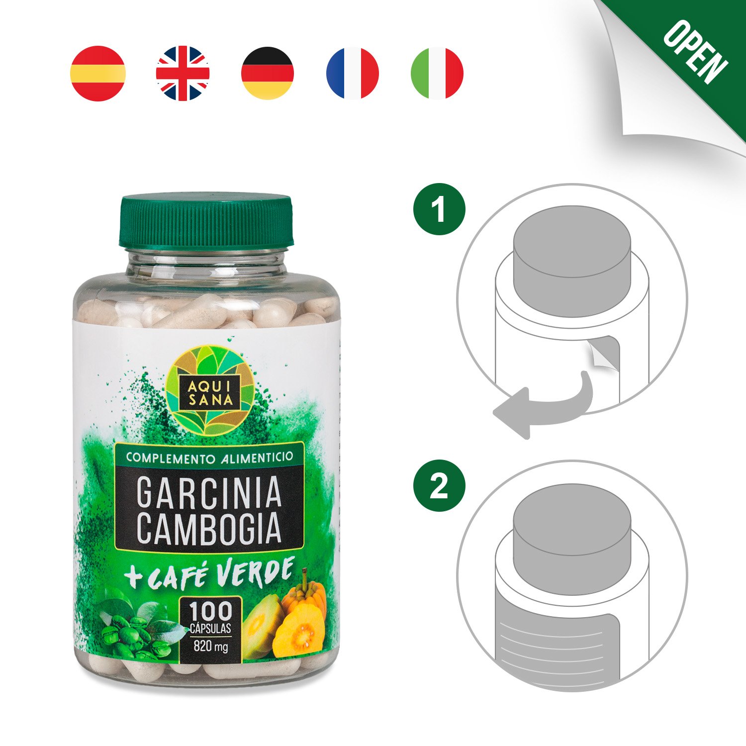 Garcinia cambogia con extracto de café verde para