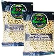 Food Factory Soya Chunks - 400g, Source of Protein, Rich in Fibre, Ideal for Vegetarian and Vegan Recipes, Product from India Multiple Pack (Pack of 2)