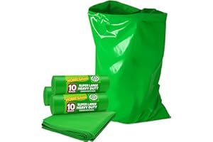 HOMESmith Large Heavy Duty Garden Sacks Builders and DIY Choice Rubble Bags - Pack of 35, Green