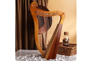 Keltisk irländsk harpa, 19-strängad mahognyspak harpa med stämnyckel och svart spelväska, keltisk irländsk stil lyre harpa för vuxna barn nybörjare