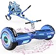 MEGA MOTION Hoverboard Go Kart, Hoverboards with Hoverkart for kids, 6.5 Inch Two-Wheel Self Balancing Hoverboard with Bluetooth Speaker, with LED Lights, Gift for Children and Teenager