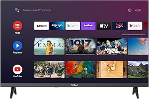 TESLA - Smart TV de 32" (81cm), Televisión Android TV 11, Hey Google Official Assistant, WiFi & Bluetooth, 2 Altavoces de 10W, Chromecast Integrado, 1.366x768 (32E635BHS) - 2025