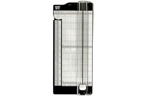 Paperfuel Cortadora de Papel y Base para Marcar de 6", Corta y Pliega Líneas Rectas, Scrapbooking, Creación de Tarjetas y Otras Manualidades, Negro/Blanco, 15cm