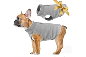 VIVI BEAR Felpa per Cani Gilet in Pile Elasticizzato Cappotto Caldo per Cani Pullover per Cani di Piccola e Media Taglia Giacca Invernale per uso Interno ed Esterno, Grigio, M