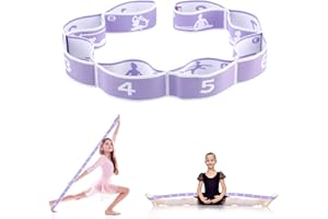 ABEILLO Stretching Strap, Multi-Loop Elastic Yoga Stretch Strap Flexible Stretch Resistance Bands Stretching Equipment for Physical Therapy, Pilates, Yoga, Dance, Gymnastics Exercise (Purple)