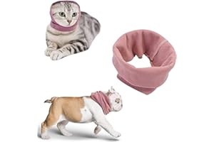 MEHRLIEBEN Dog Snood Dog Neck and Ears Warmer, Dog Ear Muffs Noise Protection, No Flap Ear Wraps Warm Winter Pet Knit Snood Headwear Ear Protectors for Dogs Cats Pets at Noise Place (Medium, Pink)