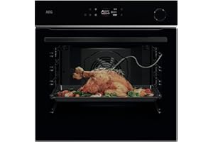 AEG TR7PB63ZSB Wifi Built-in Oven Series 7 TFT Full Touch Colour Display with Cooking Assistant, Pyrolysis, 25% Steam Support: Crispy Exterior & Juicy Inside, Core Temperature Sensor for Precise