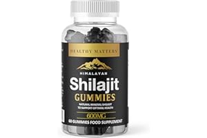 HEALTHY MATTERS Pure Himalayan Shilajit Capsules- Organic Shilajit Extract Gummies with 85+ Essential MineralsAuthentic Shilajit Tablets Food Supplement for Optimal Health Support- 60 Gummies