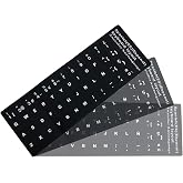 Washable Vinyl Stickers for Professional Replacement Spanish Keyboard with White Letters, Suitable for Any Standard Keyboard